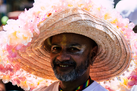 Tel Aviv Israel June 14, 2019 Portrait of unknown Israeli people participating to the gay pride parade in the streets of Tel Aviv in the afternoonのeditorial素材