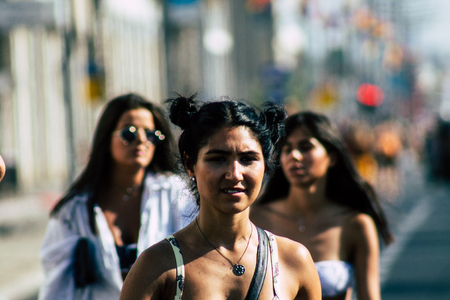 Tel Aviv Israel June 14, 2019 Portrait of unknown Israeli people participating to the gay pride parade in the streets of Tel Aviv in the afternoonのeditorial素材