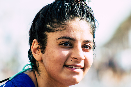 Tel Aviv Israel June 14, 2019 Portrait of unknown Israeli people participating to the gay pride parade in the streets of Tel Aviv in the afternoonのeditorial素材