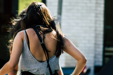 Tel Aviv Israel June 16, 2019 View of unknown Israeli people walking in the streets of Tel Aviv in...