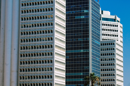 Tel Aviv Israel June 15, 2019 View of traditional building in the streets of Tel Aviv in the...