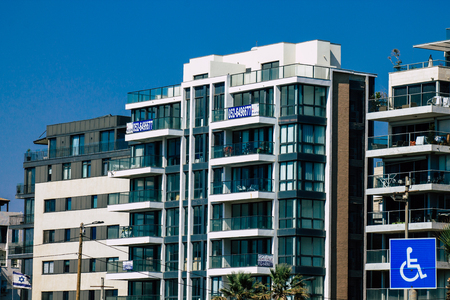 Tel Aviv Israel June 15, 2019 View of traditional building in the streets of Tel Aviv in the afternoonのeditorial素材