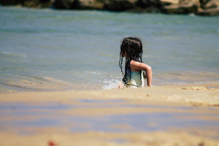 Tel Aviv Israel June 15, 2019 View of unknown Israeli children having fun on the beach of Tel Aviv in the afternoonのeditorial素材