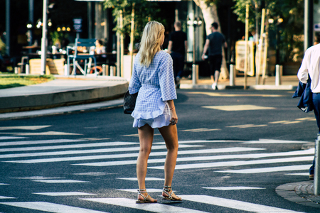 Tel Aviv Israel June 17, 2019 View of unknown Israeli people walking in the streets of Tel Aviv in the afternoonのeditorial素材