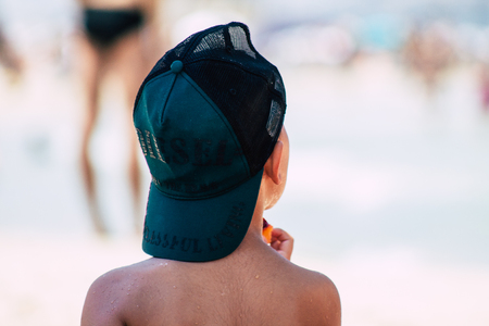 Tel Aviv Israel June 15, 2019 View of unknown Israeli children having fun on the beach of Tel Aviv in the afternoonのeditorial素材