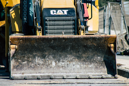 Tel Aviv Israel June 16, 2019 View of construction machinery parked in the streets of Tel Aviv in the afternoonのeditorial素材