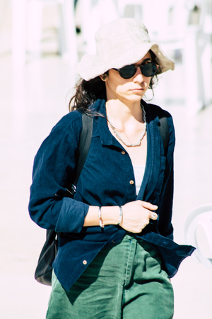 Jerusalem Israel June 19, 2019 View of unknown Israeli woman praying at the Western wall in the Old city of Jerusalem in the afternoonのeditorial素材