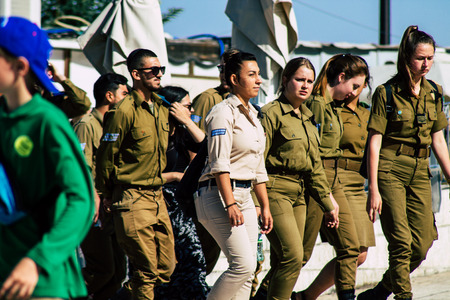 Jerusalem Israel June 19, 2019 View of Israeli soldier visiting the Western wall at the Old city of Jerusalem in the afternoonのeditorial素材