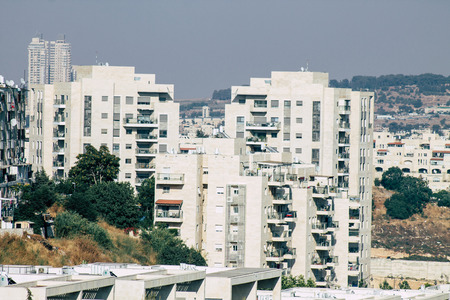 Jerusalem Israel June 24, 2019 View of white traditional building in the street of Jerusalem in the afternoonのeditorial素材