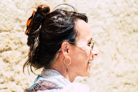 Jerusalem Israel June 24, 2019 View of unknown Israeli woman praying at the Western wall in the Old city of Jerusalem in the afternoonのeditorial素材
