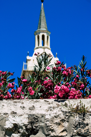Jerusalem Israel June 26, 2019 View of various colorful flowers in the streets of Jerusalem in the afternoonのeditorial素材
