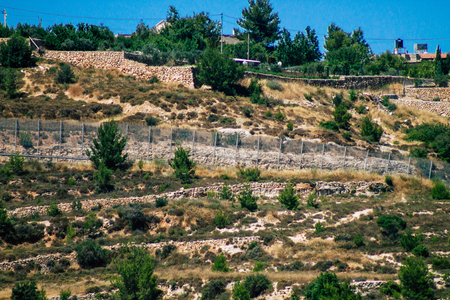 Jerusalem Israel June 29, 2019 View of the dividing line between East Jerusalem and West Jerusalem in the Israeli backcountry in the afternoonのeditorial素材