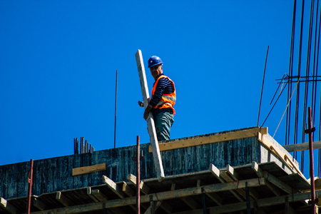 Jerusalem Israel July 3, 2019 View of workers building new apartments on Jaffa street in Jerusalemのeditorial素材