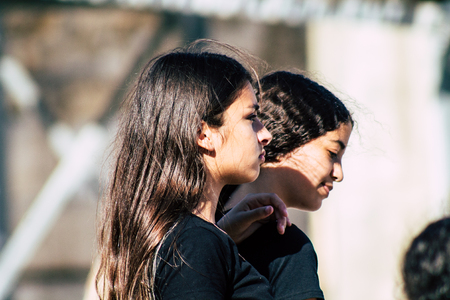 Jerusalem Israel July 4, 2019 View of unknown Israeli teen walking front the Western wall in the Old...
