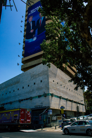 Tel Aviv Israel August 5, 2019 View of traditional street of Tel Aviv center in the afternoonのeditorial素材