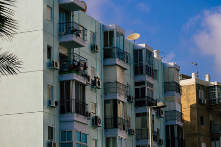 Tel Aviv Israel August 5, 2019 View of traditional street of Tel Aviv center in the afternoonのeditorial素材