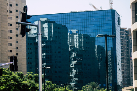 Tel Aviv Israel August 17, 2019 View of building in the streets of Tel Aviv center in the afternoonのeditorial素材