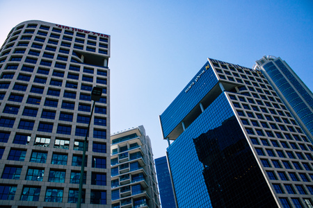 Tel Aviv Israel August 17, 2019 View of building in the streets of Tel Aviv center in the afternoon