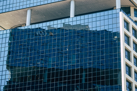 Tel Aviv Israel August 17, 2019 View of building in the streets of Tel Aviv center in the afternoonのeditorial素材