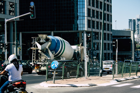 Tel Aviv Israel August 17, 2019 View of building in the streets of Tel Aviv center in the afternoonのeditorial素材