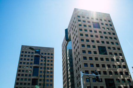 Tel Aviv Israel August 17, 2019 View of building in the streets of Tel Aviv center in the afternoonのeditorial素材