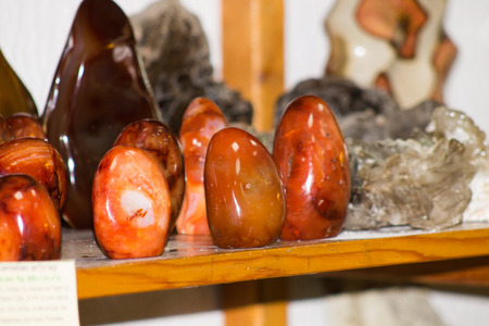 Tel Aviv Israel August 15, 2019 View of semiprecious stones sold in a gemstone shop in Tel Aviv in the afternoonのeditorial素材