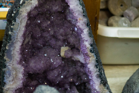 Tel Aviv Israel August 15, 2019 View of semiprecious stones sold in a gemstone shop in Tel Aviv in the afternoonのeditorial素材