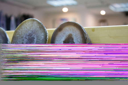 Tel Aviv Israel August 15, 2019 View of semiprecious stones sold in a gemstone shop in Tel Aviv in the afternoonのeditorial素材