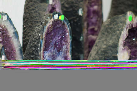 Tel Aviv Israel August 15, 2019 View of semiprecious stones sold in a gemstone shop in Tel Aviv in the afternoonのeditorial素材