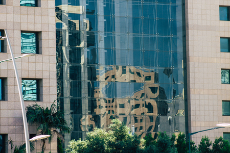 Tel Aviv Israel August 17, 2019 View of building in the streets of Tel Aviv center in the afternoonのeditorial素材