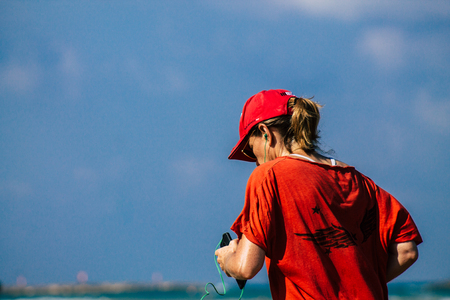 Tel Aviv Israel August 20, 2019 View of unknown Israeli people having fun on the beach of Tel Aviv during a sunny day in the afternoonのeditorial素材