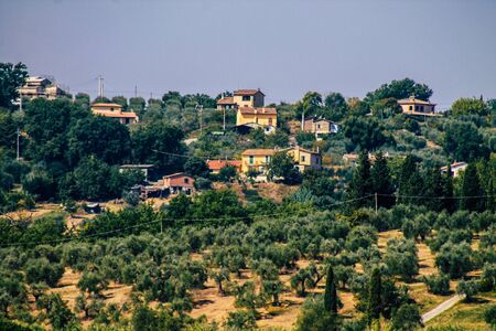 Rome Italy September 18, 2019 Lanscape of the Treja valley near the city of Romeの写真素材