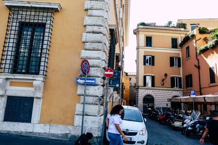 Rome Italy September 18, 2019 View of unknown people walking in the streets of Rome in the afternoonの写真素材