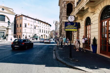 Rome Italy September 18, 2019 View of unknown people walking in the streets of Rome in the afternoon