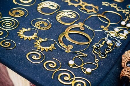 Rome Italy September 25, 2019 Closeup of jewelry sold in a shop in the streets of Rome