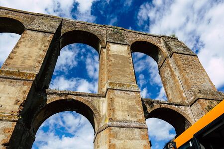 View of an ancient Roman aqueduct near the town of Nepi