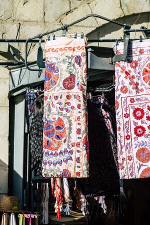 Jerusalem Israel October 06, 2019 Closeup of decorative objects sold in a souvenirs shop at the...