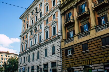 Rome Italy October 18, 2019 View of historical building in the streets of Rome in the afternoonの写真素材