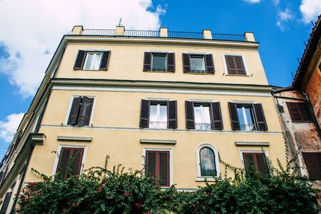 Rome Italy October 18, 2019 View of historical building in the streets of Rome in the afternoonの写真素材