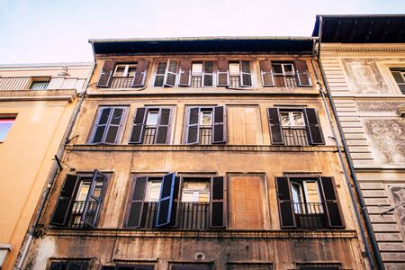 Rome Italy October 18, 2019 View of historical building in the streets of Rome in the afternoonの写真素材