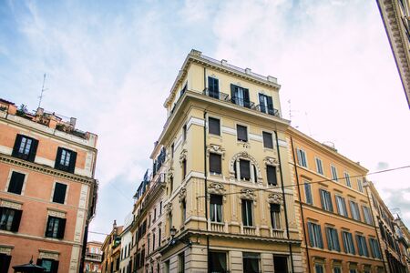 Rome Italy October 18, 2019 View of historical building in the streets of Rome in the afternoonの写真素材