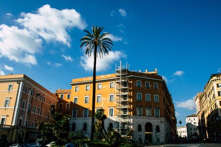 Rome Italy October 18, 2019 View of historical building in the streets of Rome in the afternoonの写真素材