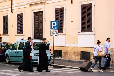 Rome Italy October 18, 2019 View of unknowns people walking in the streets of Rome in the afternoon