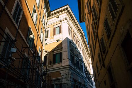 Rome Italy October 18, 2019 View of historical building in the streets of Rome in the afternoonの写真素材