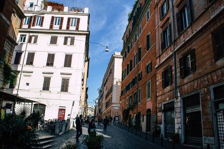 Rome Italy October 18, 2019 View of historical building in the streets of Rome in the afternoonの写真素材
