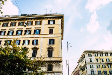 Rome Italy October 18, 2019 View of historical building in the streets of Rome in the afternoonの写真素材