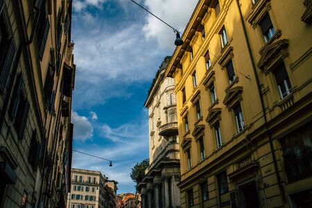 Rome Italy October 18, 2019 View of historical building in the streets of Rome in the afternoonの写真素材