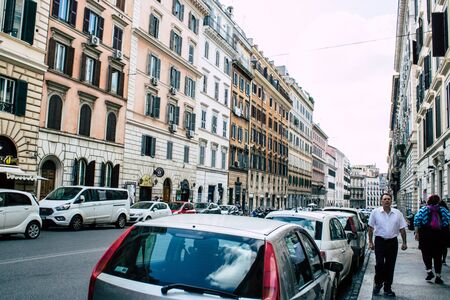 Rome Italy October 18, 2019 View of unknowns people walking in the streets of Rome in the afternoonの写真素材