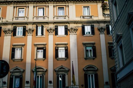 Rome Italy October 18, 2019 View of historical building in the streets of Rome in the afternoonの写真素材