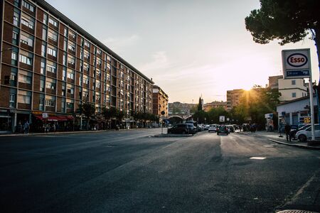 Rome Italy October 18, 2019 View of historical building in the streets of Rome in the afternoonの写真素材